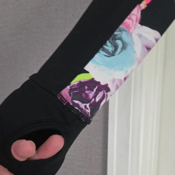 Fila Black Jacket with Floral Accents - Picture 2 of 4